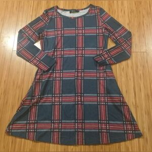 NWOT Mirol Plaid Long Sleeve Dress